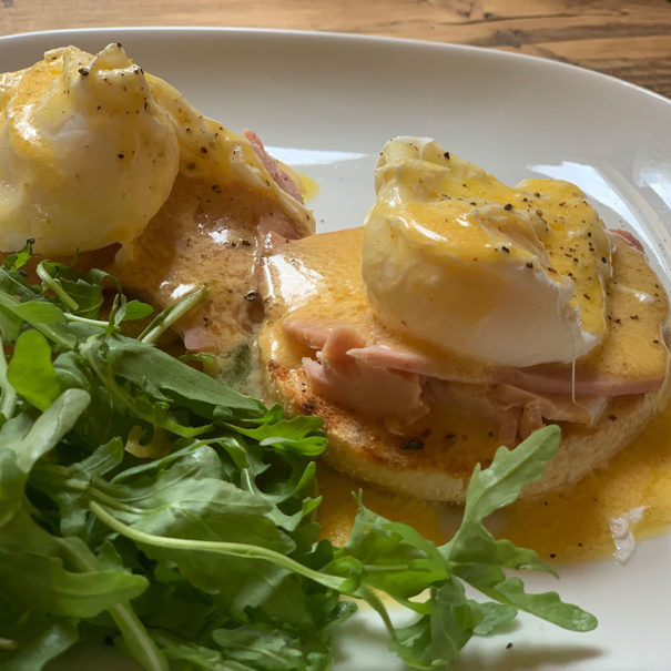 Eggs Benedict at Piglets Boutique B&B