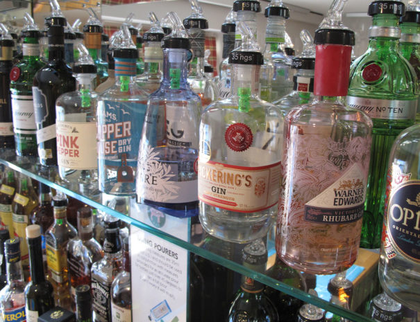 Gin library at Piglets Boutique B&B