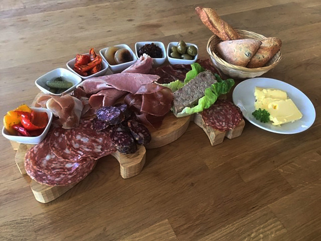 Charcuterie platter at Piglets Boutqiue B&B