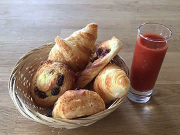 Complimentary Bloody Mary & French pastries at Piglets Boutique B&B