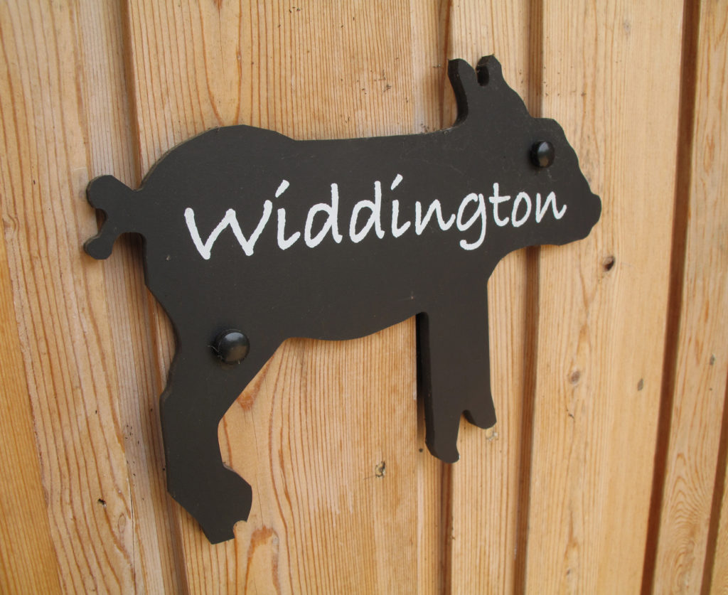 Widdington bedroom sign at Piglets Boutique B&B