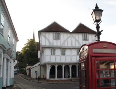 Thaxted iconic Guild Hall dominates Town Street, just 10 mins from Piglets Boutique Country Stay