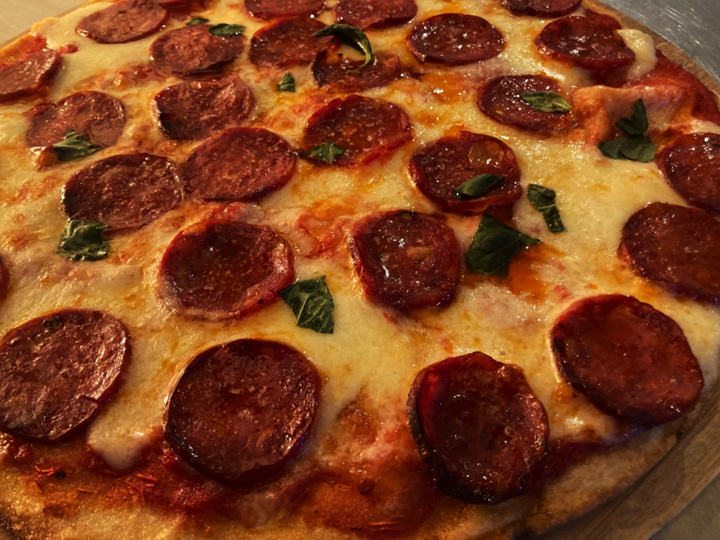 Pepperoni pizza at Piglet Boutique B&B