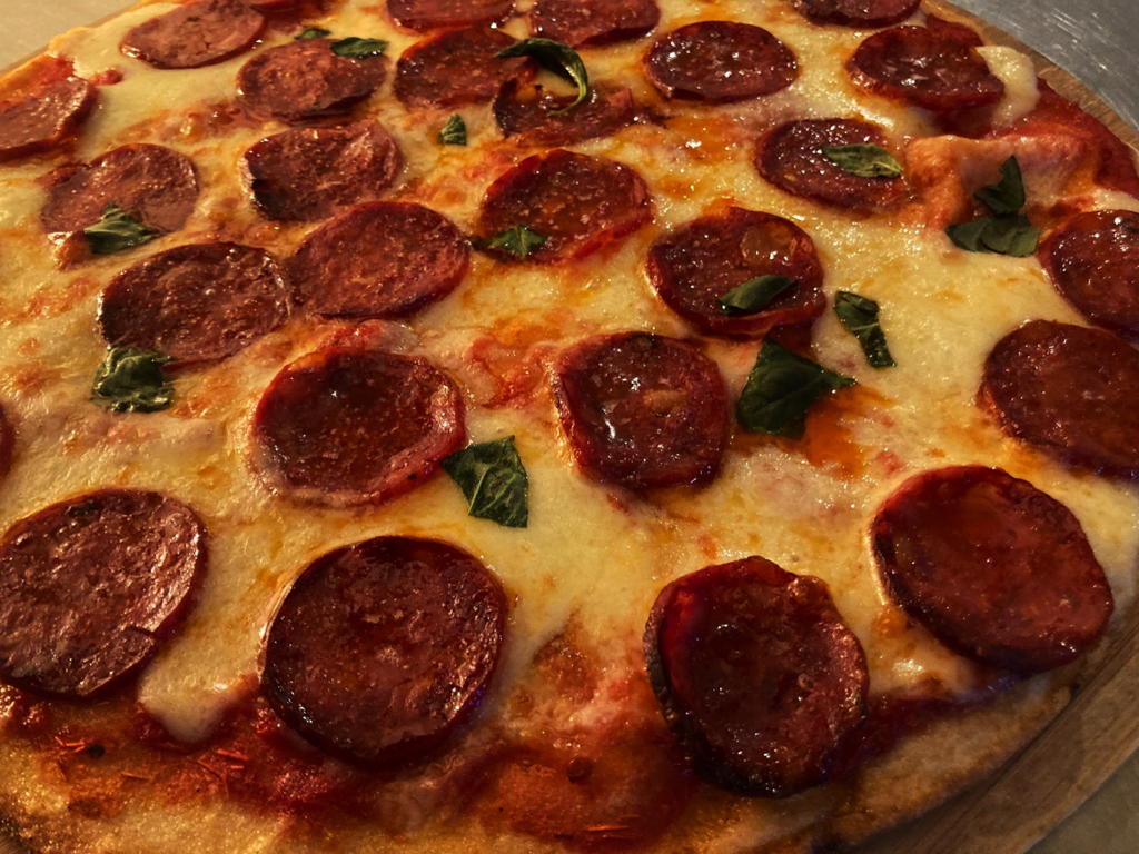 Italian Pepperoni pizza at Piglet Boutique B&B