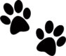 Two dog paw print logos