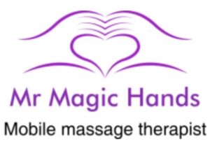 Magic Hands logo of visiting masseur at Piglets' spa
