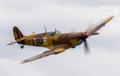Spitfire in flight at Duxford Imperial War Museum
