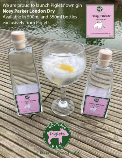 Nosy Parker London Dry Gin at Piglets Boutique B&B
