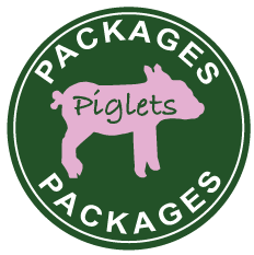 Piglets package logo button