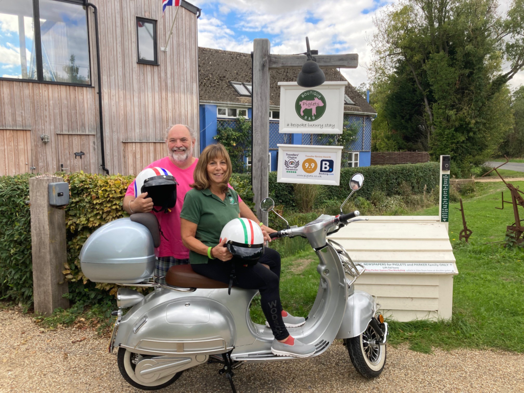 Chrissie & Max Parker, Piglets Boutique owners on their eco-electric scooter