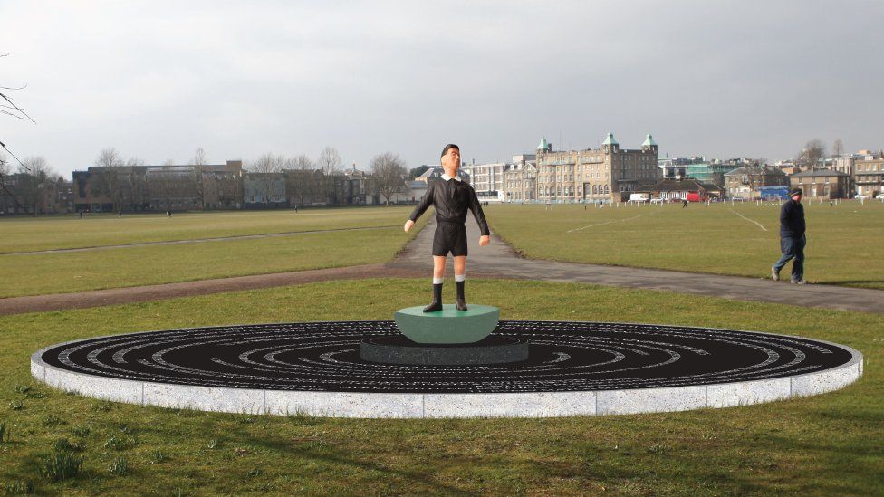 Parker's piece football's birthplace image with Cambridge in background