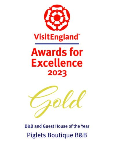 Gold award as Best B&B and Guest House of the year from the Visit England Excellence Awards