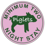 tWO NIGHT STAY LOGO FOR pIGLETS bOUTIQUE cOUNTRY sTAY